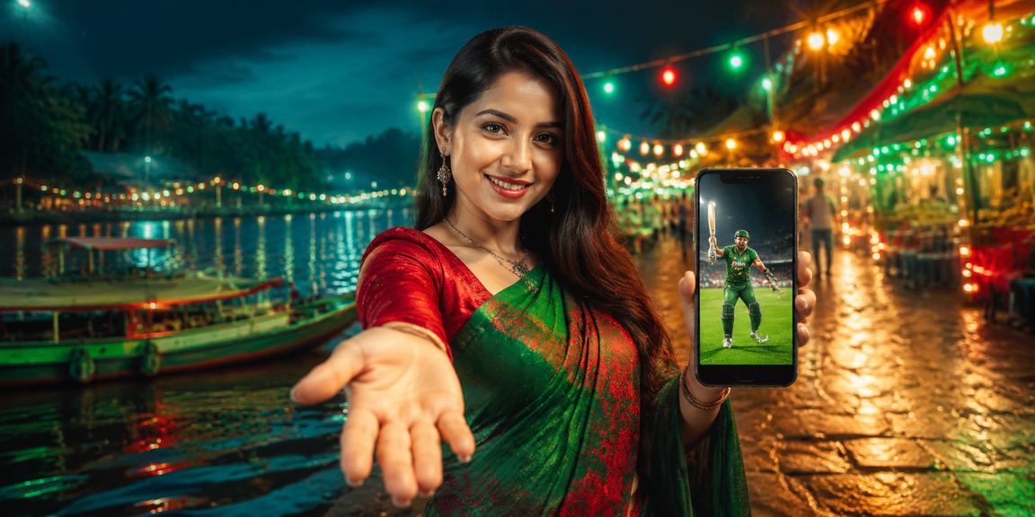 ময়মনসিংহে লাল-সবুজ পতাকার সামনে ক্রিকেট বেটিং উপভোগ করছেন একজন সক্রিয় খেলোয়াড়